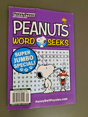 Peanuts Word Seeks Puzzle Book by Penny Press - Super Jumbo Special - Sept. 2026