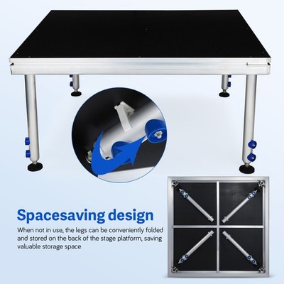 4FTX4FT Portable Riser Stage Kit System w/ 24''-40'' Adjustable Height for School