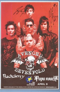 Avenged Sevenfold signed autographed concert poster Synyster Gates M. Shadows
