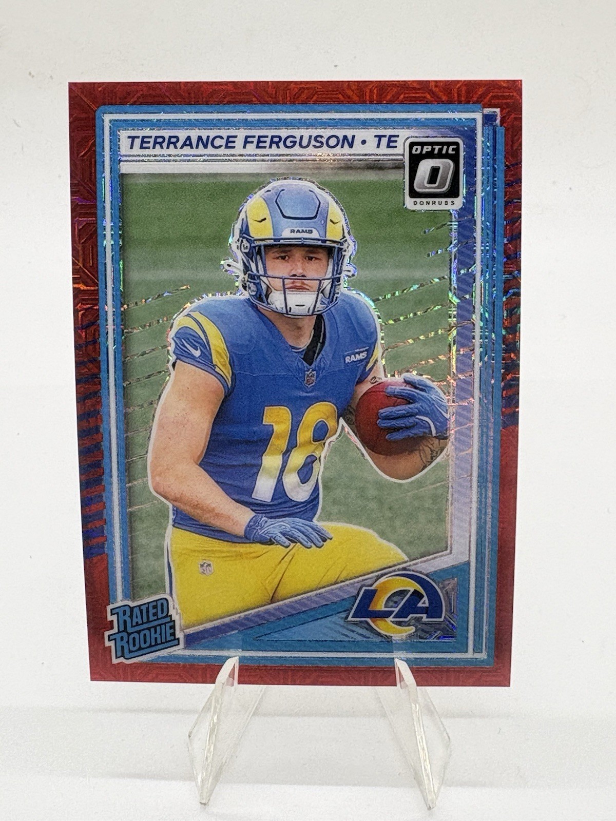 2025 Panini Donruss Optic Rated Rookie Red Hyper Prizm Terrance Ferguson #244