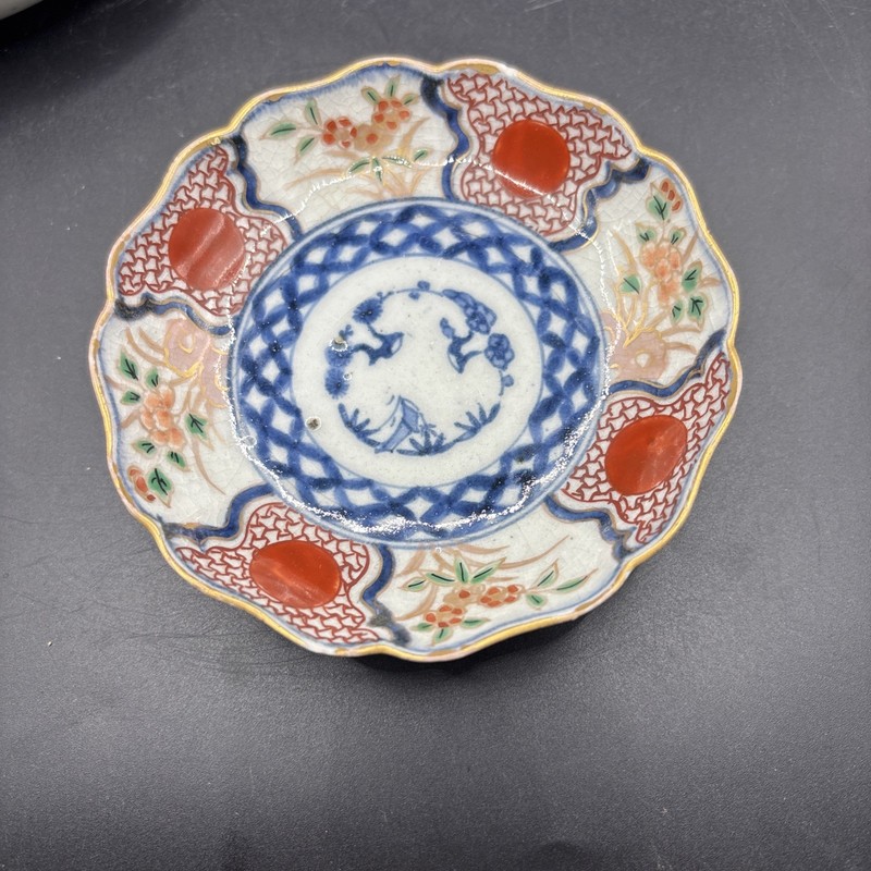 Antique Japanese Meiji Period Imari Scalloped Edge 4" Plate