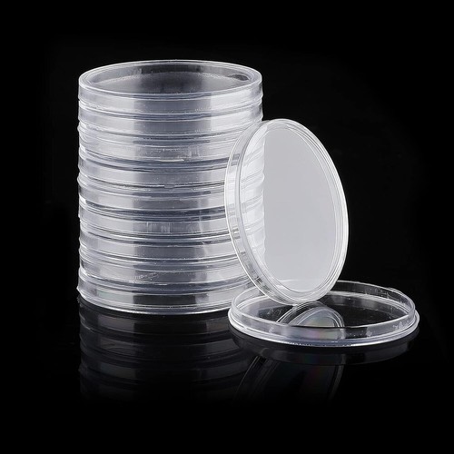 20 pièces 1,57" transparent rond capsules de monnaie boîte support en plastique rangement conteneur étui - Photo 9/12