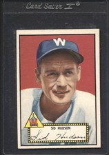 1952 Topps Baseball Sid Hudson BLACK BACK #60 EX-MT WASHINGTON SENATORS SETBREAK