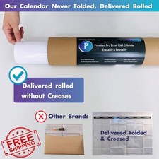 Vertical 3-Month Dry Erase Calendar, Laminated, 46x63, Erasable Whiteboard