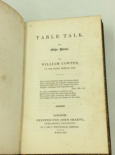 MINOR POEMS / TABLE TALK / THE TASK (3 vols) - William Cowper - LEATHERBOUND - Imagen 6 de 10
