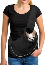 Pet Sling Carrier Small Black Hands Free Dog Cat Shoulder Bag Carrier