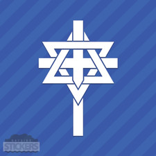 Star Of David Cross Vinyl Decal Sticker Religion Jewish Judaism