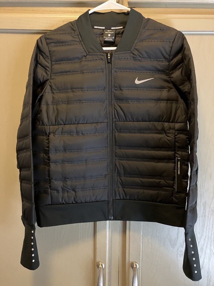 NWT Women's Nike Aeroloft Down Fill Running Jacket Black Small