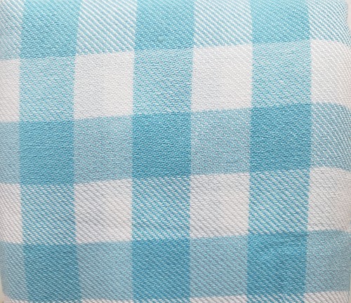 Printed Fabric Tablecloth, 60" x 84" Oblong, SPRING PLAID LIGHT BLUE & WHITE,HFH - Picture 7 of 13