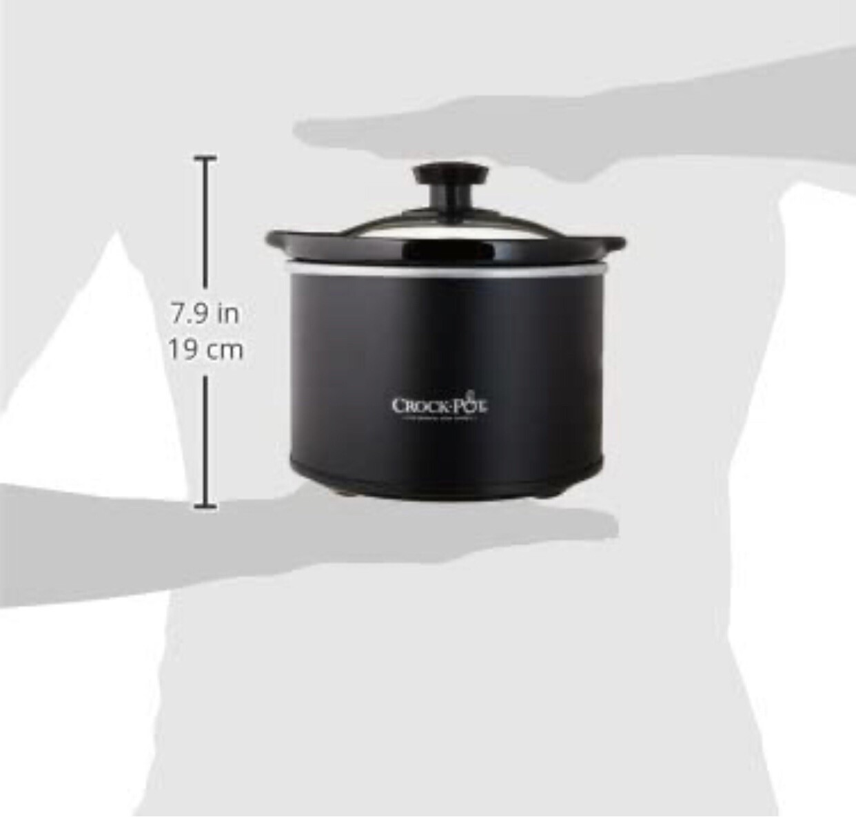 Crock-Pot Small 3 Quart Round Manual Slow Cooker, Stainless Steel and Black  (SCR300-SS)