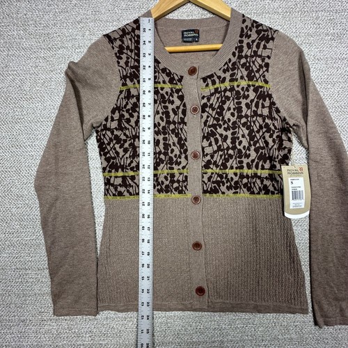 Royal Robbins Sz S Cardigan Cottonwood Tan Fair Isle Lightweight Henley Fitted - Picture 5 of 9