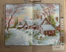 needlepoint Tapestry 45x60cm Gobelin L Canvas Only Winter Village
