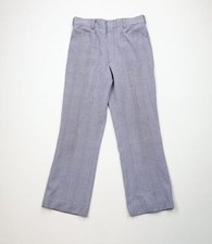 Vtg 60s Streetwear Mens 34x30 Rayon Gabardine Houndstooth Bell Bottoms Pants USA