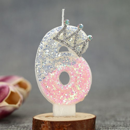 3D Number Birthday Candle Pink Glitter Unicorn Cake Decorating Party Anniversary - Picture 8 of 44