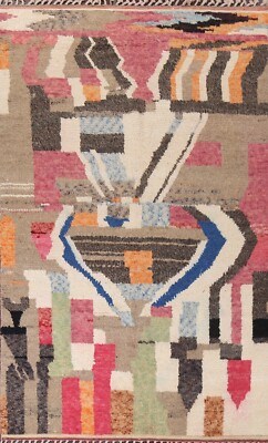 Modern Moroccan Berber Oriental Area Rug Hand-knotted Plush Wool Carpet 7x11 ft