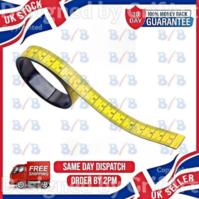 1 METER METRISCHES LINEAL MAGNETISCH FLEXIBEL BIEGSAM MASSBAND ZOLLSTOCK STARK