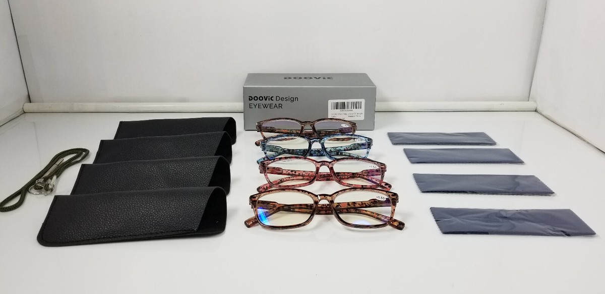 DOOViC Pack Computer Reading Glasses Blue Light Blocking Anti Eyestrain  Spring