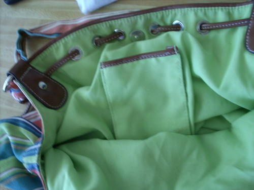 Croft & Barrow Drawstring Striped Cotton Tote/Handbag - Picture 7 of 8