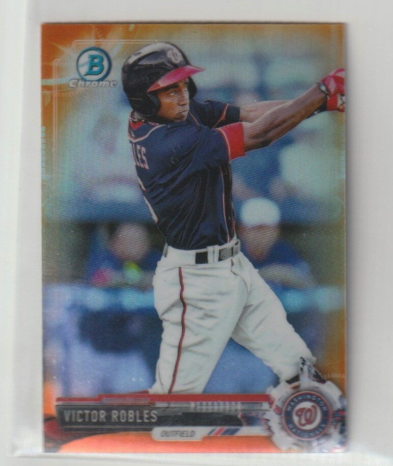 Victor Robles 2017 Bowman Chrome Mini Orange Refractor RC 01/25 #BCP73 Nationals