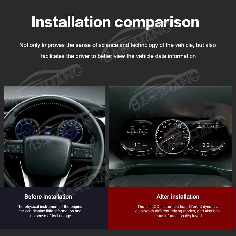 Nuevo velocímetro digital LCD para tablero de instrumentos para Toyota Hilux 2016-2024 Foto 4 de 4