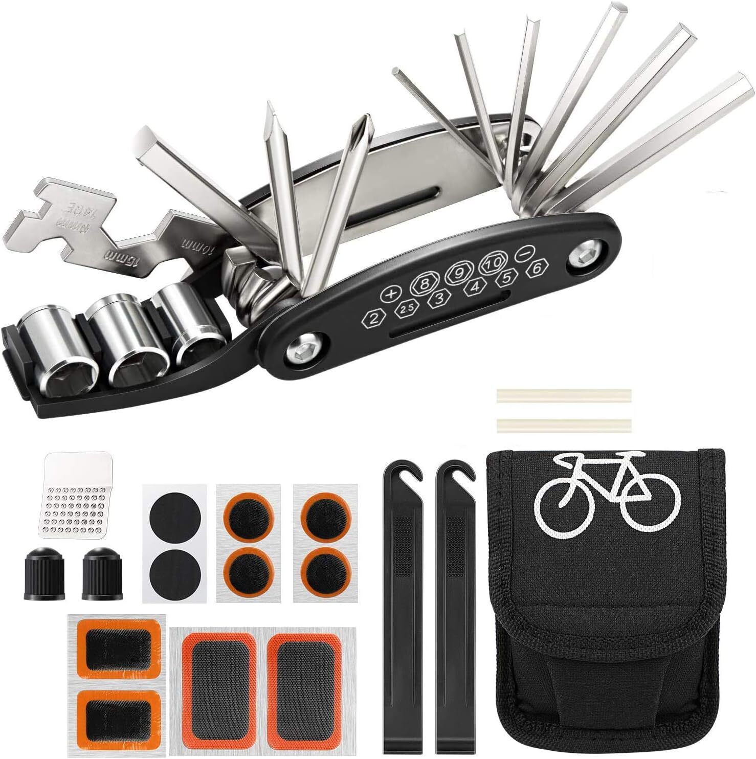 Bike Tool Kit, Puncture Repair Kit, Bike Multi Tool, Mountain Bike Accessories,