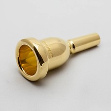 Genuine Bach 24K Gold Megatone Small Shank Trombone Mouthpiece, 6 NEW 