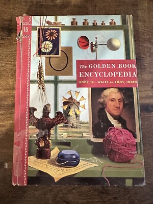 Vintage 1960 The Golden Book Encyclopedia Book 16 Wales To Zoos; Index Book