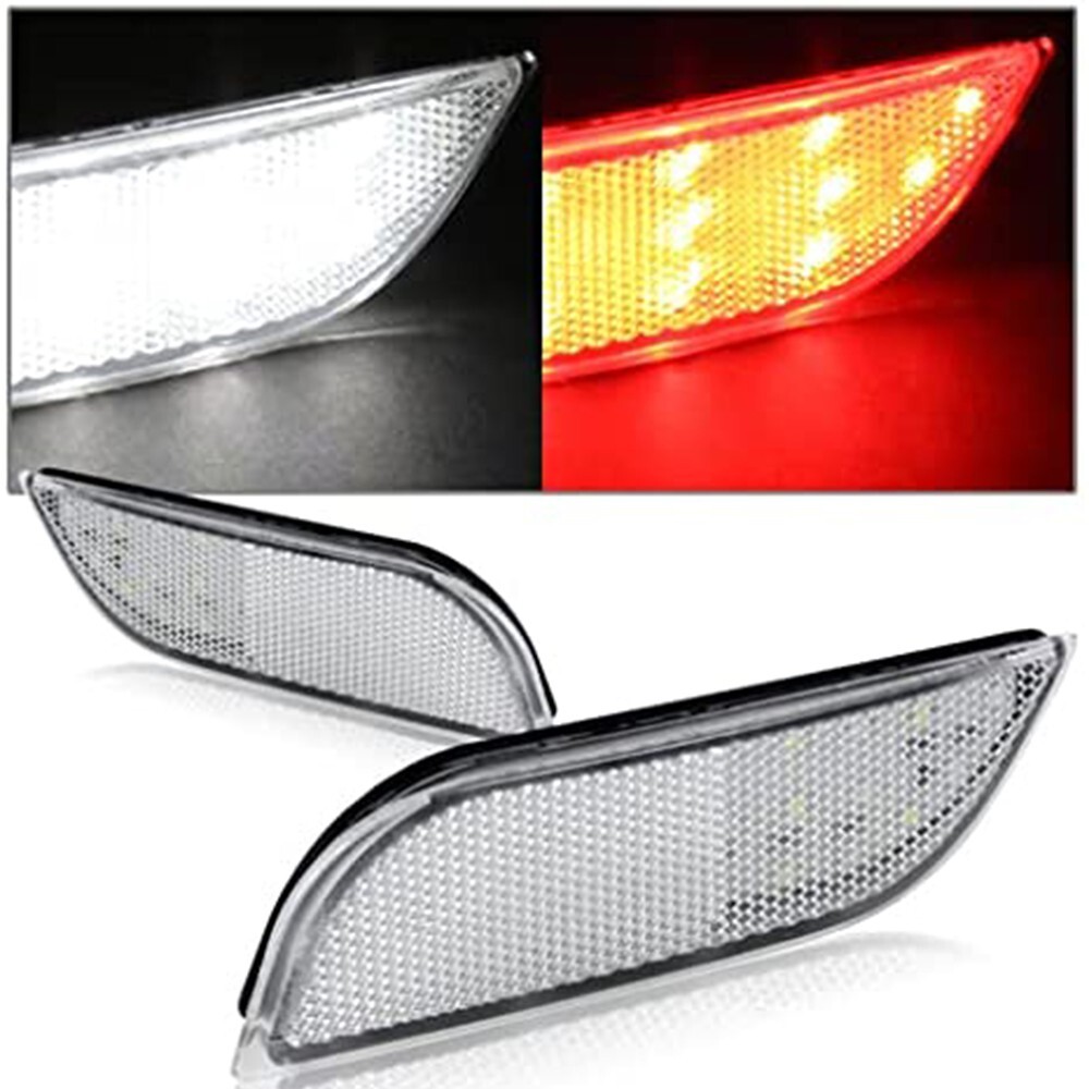 2x Clear Lens Rear Bumper LED Stop Brake Light For 2008-2014 Subaru Impreza WRX STI  