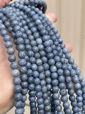 Genuine, Natural Blue Coral Beads, 6mm Polished Rounds, 16" String