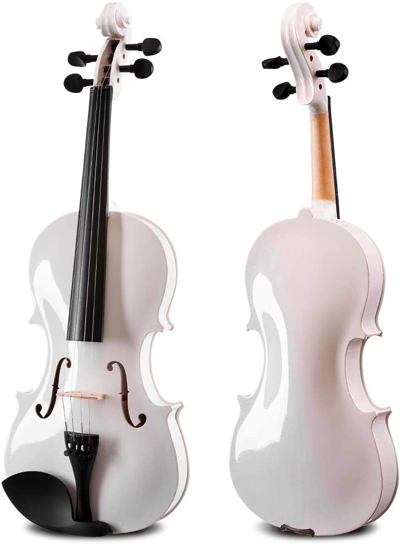 New 4/4 Full Size White Color Acoustic Violin Fiddle + Case New 4/4 Full Size White Color Acoustic Violin Fiddle + Case
