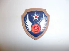 b1058 WW 2 US Army 9th Air Force patch  leather R13B