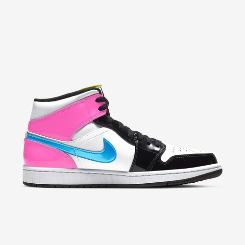 (Men's) Air Jordan 1 Mid SE 'Cyber / Fuchsia' (2020) CZ9834-100 Sneakers Adult U - Picture 2 of 8