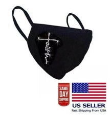 Glitter Faith Cross Face Mask Religious Super Soft Cotton Adult Cloth Rhinestone