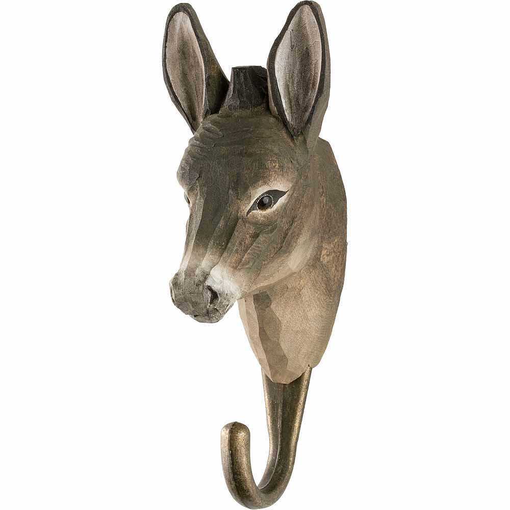 Wildlife Garden  Hook  Hand Carved  Donkey