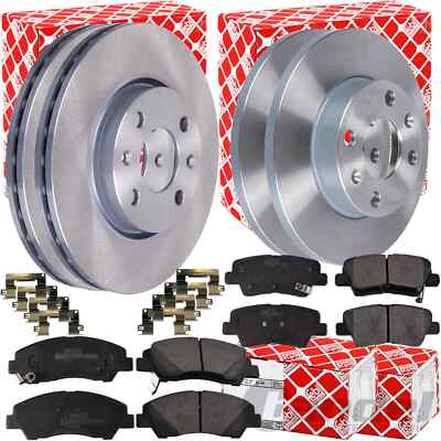 FEBI BREMSSCHEIBEN + BELÄGE VORNE + HINTEN für HYUNDAI i10 BA IA Bj. 2013-2019