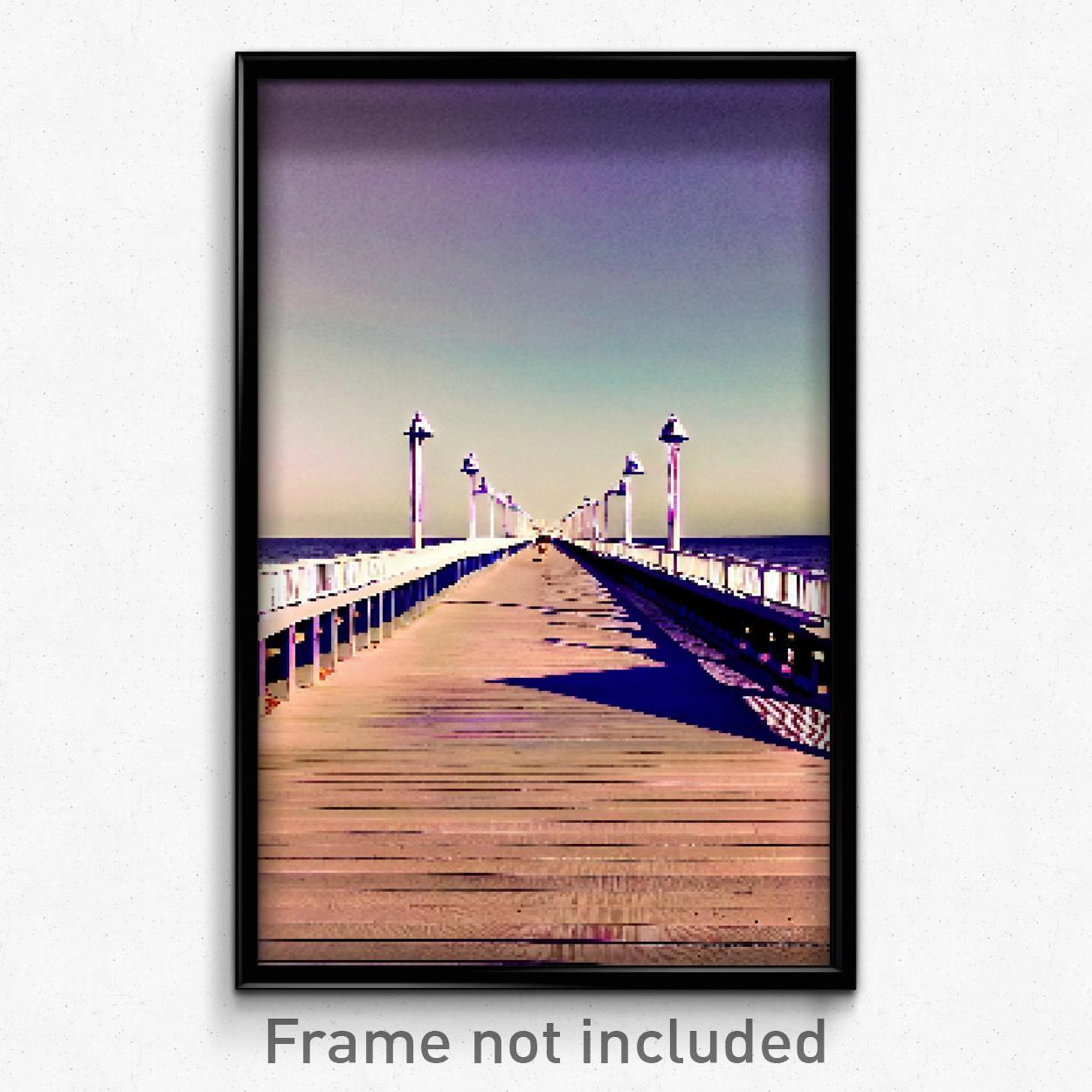 Pixel Art Poster - Clear Boardwalk (8 Bit Psychedelic Trippy Video Game Print)