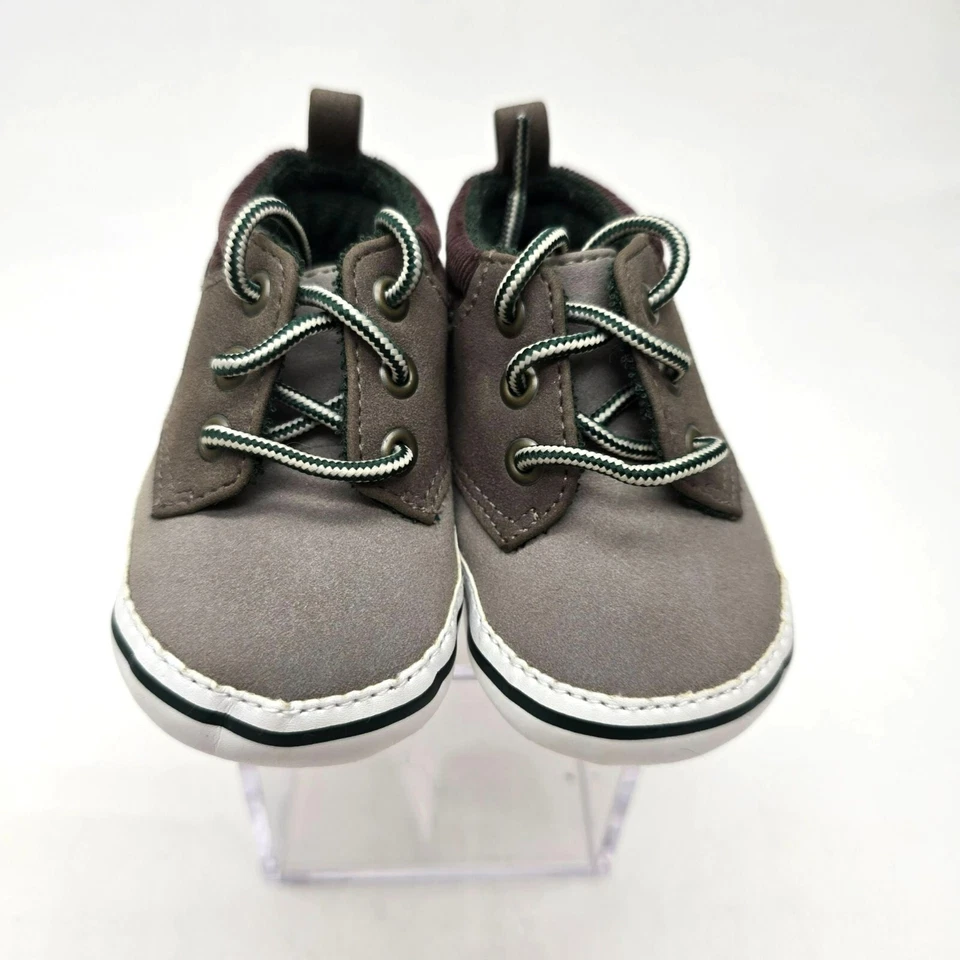 Gymboree Toddler Boys Gray Brown Faux Suede Lace-Up Ankle Boots Size 2 jj3734 - Image 4 of 4