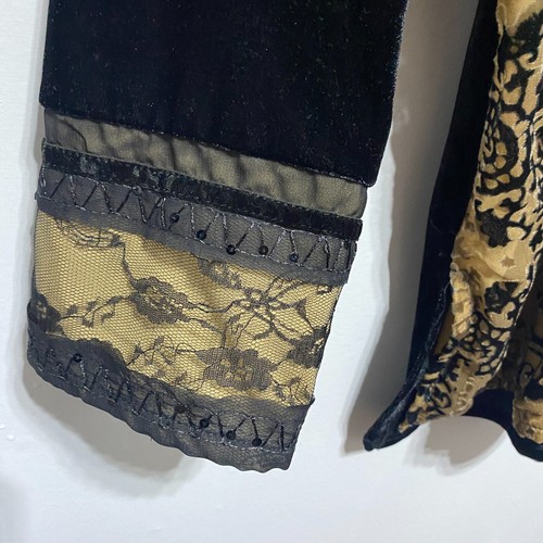 Coldwater Creek Cardigan Women 1X Black Lace Mix Material Artsy Velvet Grunge - Picture 6 of 12