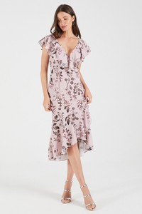 frill sleeve midi dress