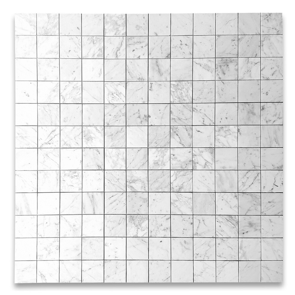 C27XP Carrara White Marble 3x3 Square Mosaic Tile Polished