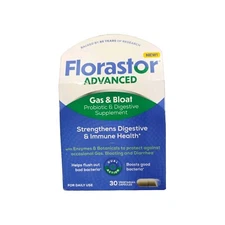Florastor Advanced Gas & Bloat Relieves Gas & Bloating Supplement 30 Cap 5/2026+