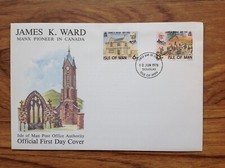 James K Ward Pioneer in Canada Isle of Man 1978   First Day Cover .  Free UK P&P