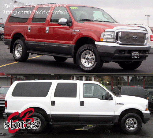 For 2003-2005 Ford Excursion Smoke Window Visor Rain Guard Deflector 4pcs Set - Picture 4 of 5