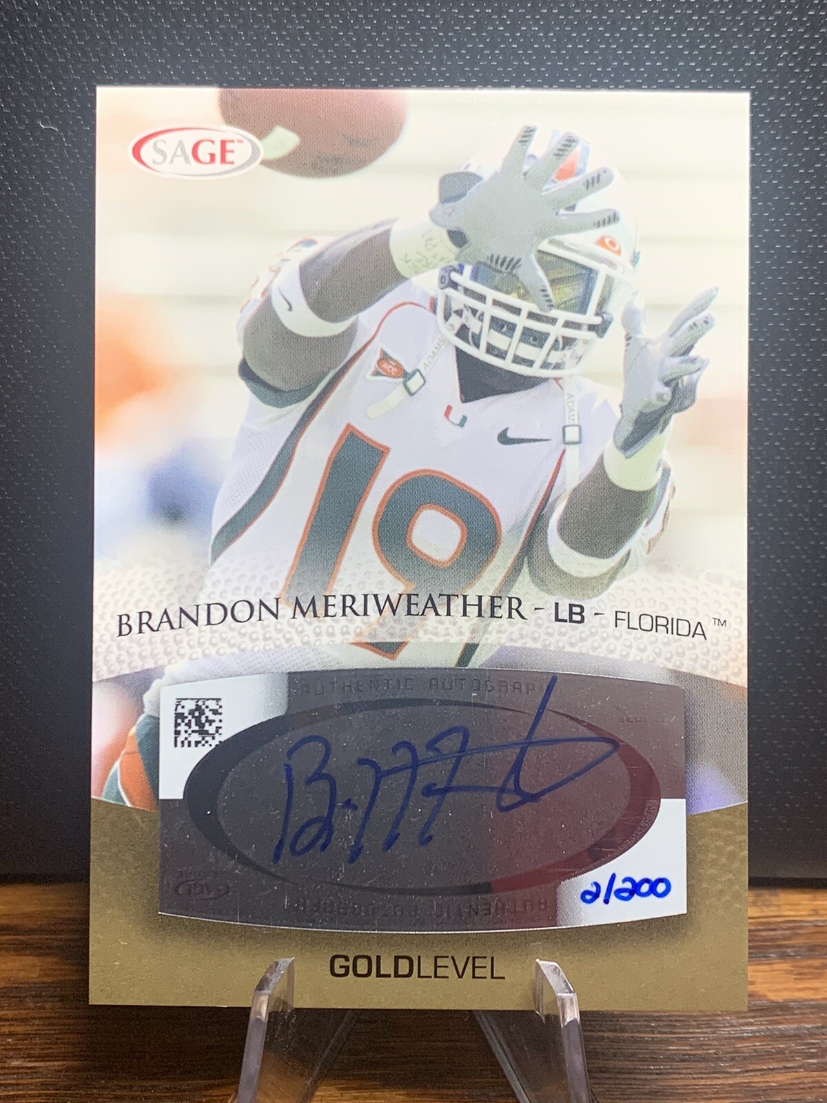 Brandon Meriweather SA-GE Autographs #A35 Gold