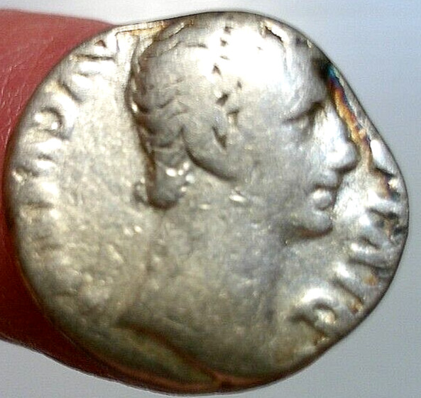 OCTAVIAN BECOMES AUGUSTUS AR DENARIUS APOLLO VICTORY OVER MARC ANTHONY CLEOPATRA