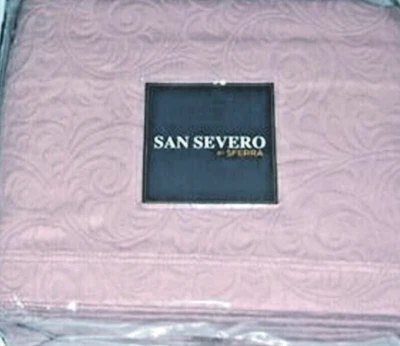 Sferra Hannah Lavender King Coverlet & Shams Set Cotton Matelasse Scroll 3PC New - Image 1 of 4
