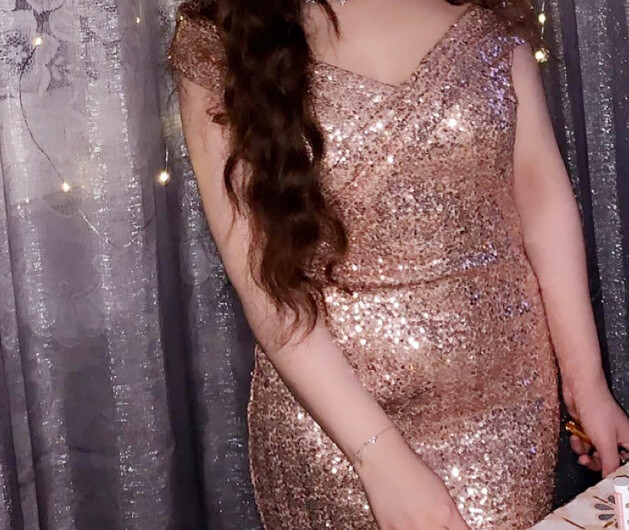 rose gold maxi dress Size 10 | eBay UK
