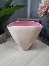 Vintage 30s Cream Pink Two Tone Weatherby Hanley Falcon Ware Art Deco Vase 5.5''