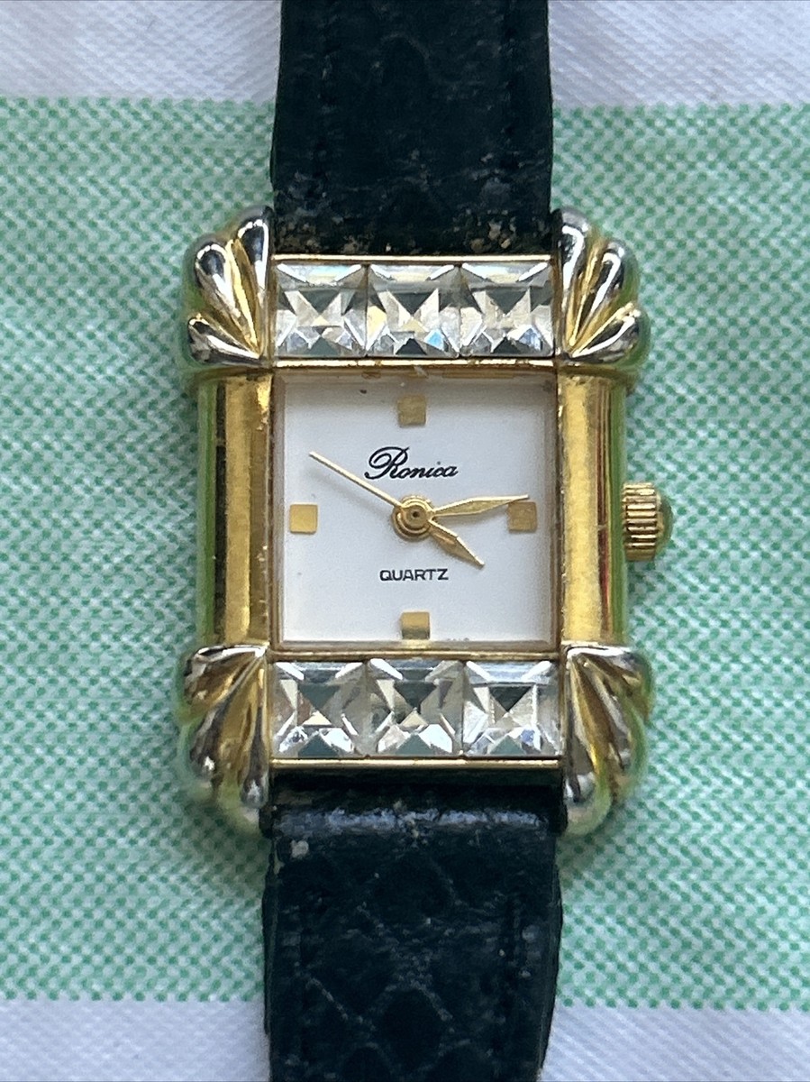 Ronica Gold Tone Rhinestone Bezel Women display picture 1