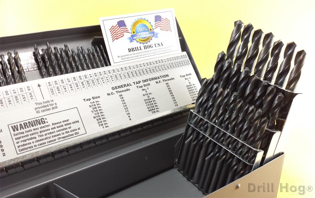 115-Piece Drill Bit Set – Stubby Screw Machine Length Letter & Number Size Bits By Drill Hog 4 thumbnail image